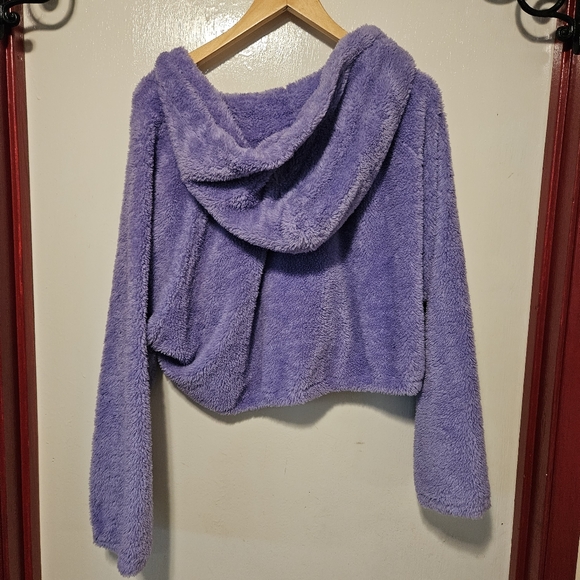 Urban Outfitters Oversized Fuzzy Fleece Cropped Hoodie - Picture 6 of 12